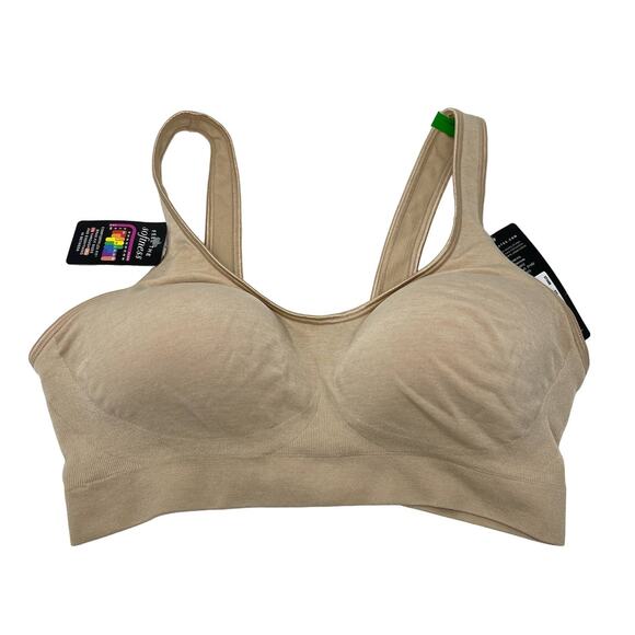 Bali NWT Women's Cool Comfort Smooth Shaping Solid Color Padded Bra Size L Tan - Picture 1 of 7